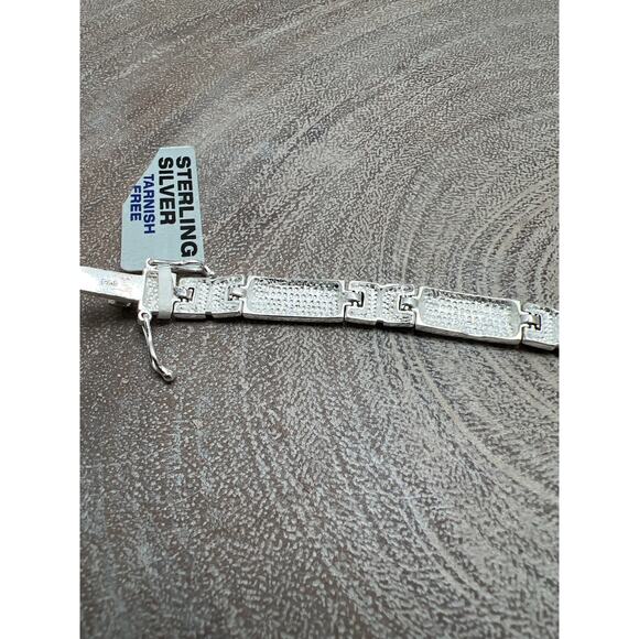 Gold Tone Link Sterling Bracelet Modern Minimalist - Picture 6 of 6